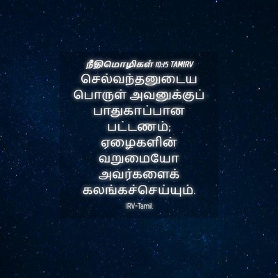 Picture 04 - நீதிமொழிகள் 10:15 TAMIRV - செல்வந்தனுடைய - Bible Verse Picture