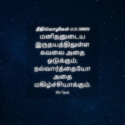 Picture 04 - நீதிமொழிகள் 12:25 TAMIRV - மனிதனுடைய - Bible Verse Picture