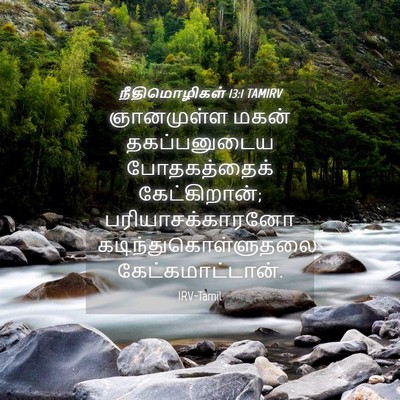 Picture 04 - நீதிமொழிகள் 13:1 TAMIRV - ஞானமுள்ள மகன் - Bible Verse Picture