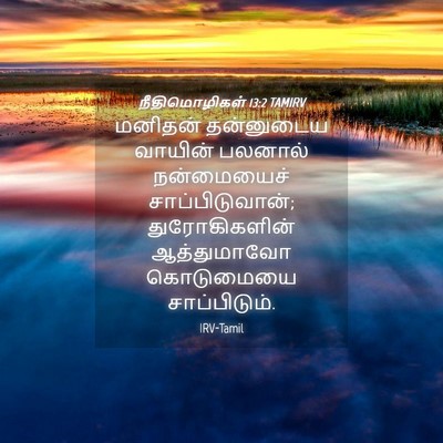 Picture 04 - நீதிமொழிகள் 13:2 TAMIRV - மனிதன் தன்னுடைய - Bible Verse Picture