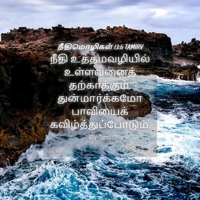Picture 04 - நீதிமொழிகள் 13:6 TAMIRV - நீதி உத்தமவழியில் - Bible Verse Picture