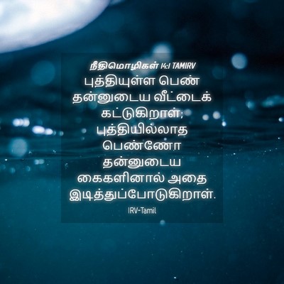 Picture 04 - நீதிமொழிகள் 14:1 TAMIRV - புத்தியுள்ள பெண் - Bible Verse Picture