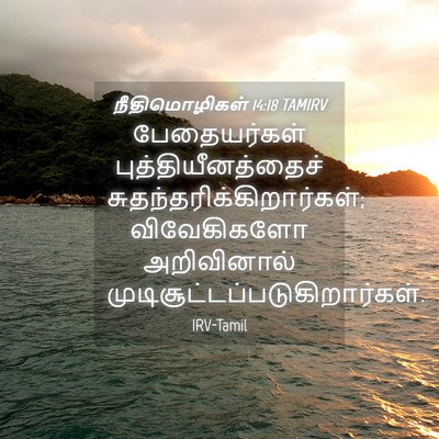 Picture 04 - நீதிமொழிகள் 14:18 TAMIRV - பேதையர்கள் - Bible Verse Picture