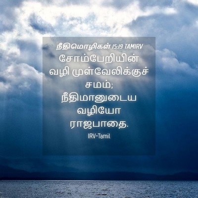 Picture 04 - நீதிமொழிகள் 15:19 TAMIRV - சோம்பேறியின் வழி - Bible Verse Picture