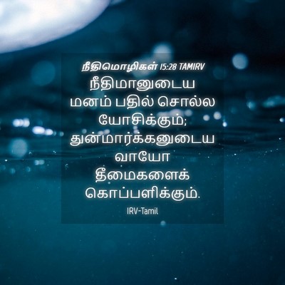 Picture 04 - நீதிமொழிகள் 15:28 TAMIRV - நீதிமானுடைய மனம் - Bible Verse Picture