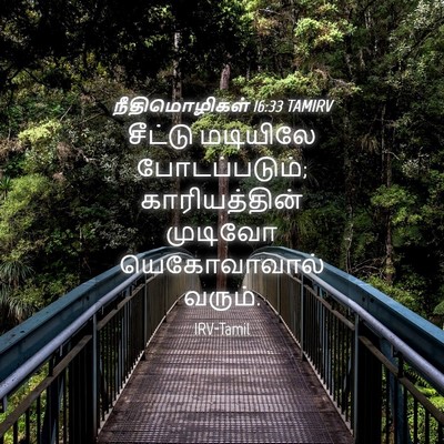 Picture 04 - நீதிமொழிகள் 16:33 TAMIRV - சீட்டு மடியிலே - Bible Verse Picture