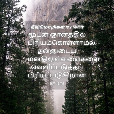 Picture 04 - நீதிமொழிகள் 18:2 TAMIRV - மூடன் ஞானத்தில் - Bible Verse Picture