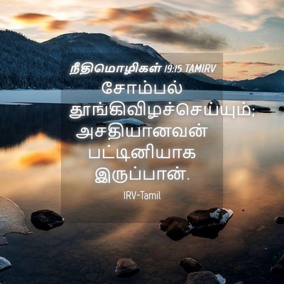 Picture 04 - நீதிமொழிகள் 19:15 TAMIRV - சோம்பல் - Bible Verse Picture