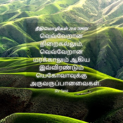 Picture 04 - நீதிமொழிகள் 20:10 TAMIRV - வெவ்வேறான - Bible Verse Picture