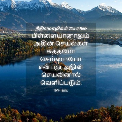 Picture 04 - நீதிமொழிகள் 20:11 TAMIRV - பிள்ளையானாலும், - Bible Verse Picture