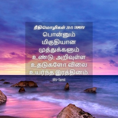 Picture 04 - நீதிமொழிகள் 20:15 TAMIRV - பொன்னும் - Bible Verse Picture