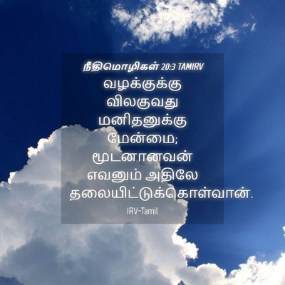 Picture 04 - நீதிமொழிகள் 20:3 TAMIRV - வழக்குக்கு - Bible Verse Picture