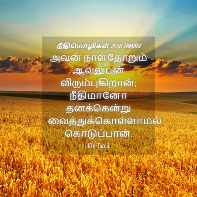 Picture 04 - நீதிமொழிகள் 21:26 TAMIRV - அவன் நாள்தோறும் - Bible Verse Picture
