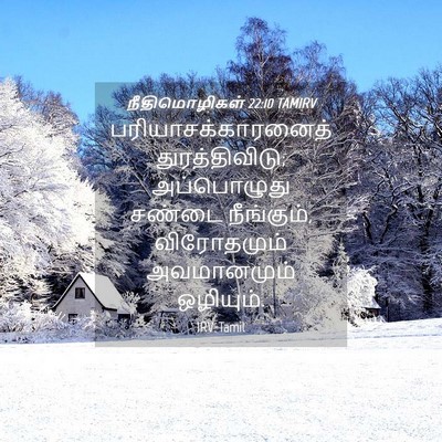 Picture 04 - நீதிமொழிகள் 22:10 TAMIRV - பரியாசக்காரனைத் - Bible Verse Picture