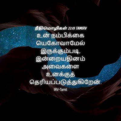 Picture 04 - நீதிமொழிகள் 22:19 TAMIRV - உன் நம்பிக்கை - Bible Verse Picture