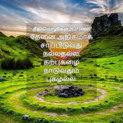 Picture 04 - நீதிமொழிகள் 25:27 TAMIRV - தேனை அதிகமாக - Bible Verse Picture