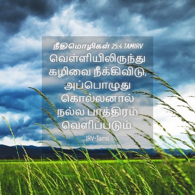 Picture 04 - நீதிமொழிகள் 25:4 TAMIRV - வெள்ளியிலிருந்து - Bible Verse Picture