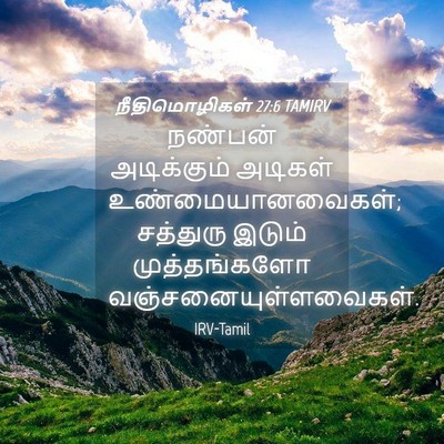 Picture 04 - நீதிமொழிகள் 27:6 TAMIRV - நண்பன் அடிக்கும் - Bible Verse Picture