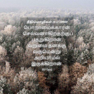 Picture 04 - நீதிமொழிகள் 28:22 TAMIRV - பொறாமைக்காரன் - Bible Verse Picture