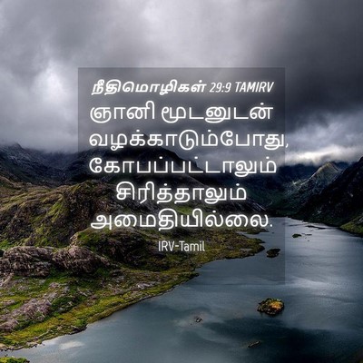Picture 04 - நீதிமொழிகள் 29:9 TAMIRV - ஞானி மூடனுடன் - Bible Verse Picture