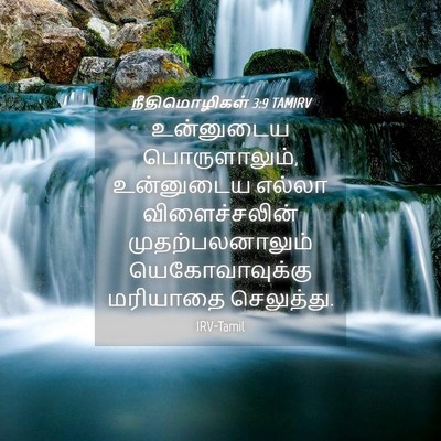 Picture 04 - நீதிமொழிகள் 3:9 TAMIRV - உன்னுடைய - Bible Verse Picture