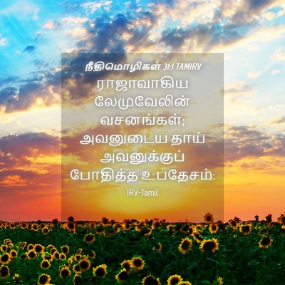 Picture 04 - நீதிமொழிகள் 31:1 TAMIRV - ராஜாவாகிய - Bible Verse Picture