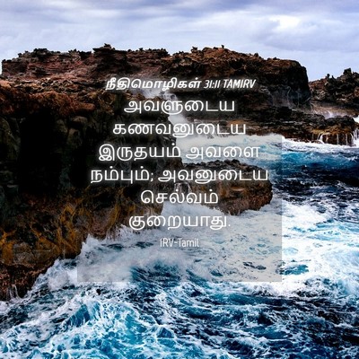 Picture 04 - நீதிமொழிகள் 31:11 TAMIRV - அவளுடைய கணவனுடைய - Bible Verse Picture