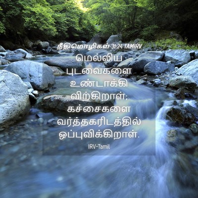 Picture 04 - நீதிமொழிகள் 31:24 TAMIRV - மெல்லிய புடவைகளை - Bible Verse Picture