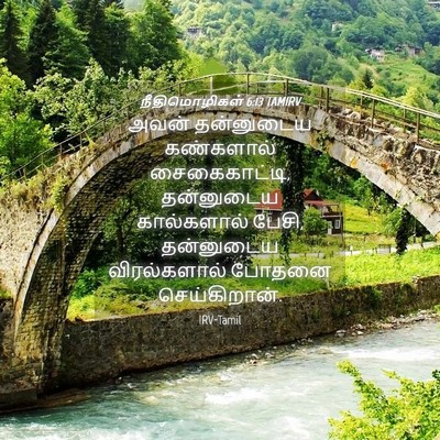 Picture 04 - நீதிமொழிகள் 6:13 TAMIRV - அவன் தன்னுடைய - Bible Verse Picture