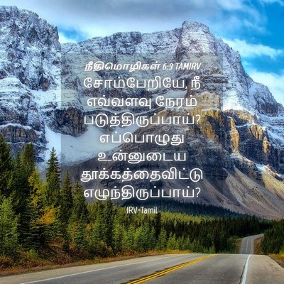 Picture 04 - நீதிமொழிகள் 6:9 TAMIRV - சோம்பேறியே, நீ - Bible Verse Picture