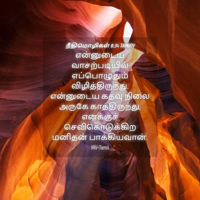 Picture 04 - நீதிமொழிகள் 8:34 TAMIRV - என்னுடைய - Bible Verse Picture
