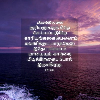 Picture 04 - பிரசங்கி 1:14 TAMIRV - சூரியனுக்குக் - Bible Verse Picture