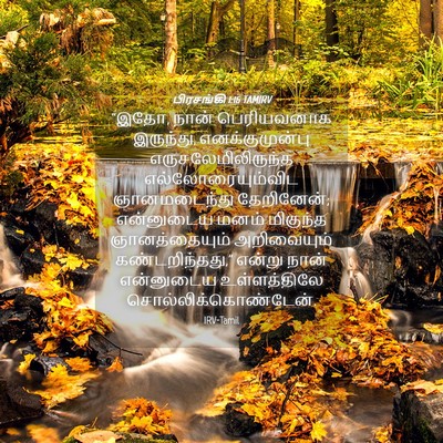 Picture 04 - பிரசங்கி 1:16 TAMIRV - “இதோ, நான் - Bible Verse Picture