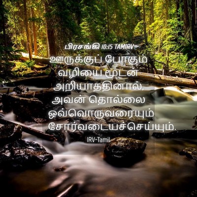 Picture 04 - பிரசங்கி 10:15 TAMIRV - ஊருக்குப் போகும் - Bible Verse Picture