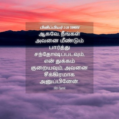 Picture 04 - பிலிப்பியர் 2:28 TAMIRV - ஆகவே, நீங்கள் அவனை - Bible Verse Picture