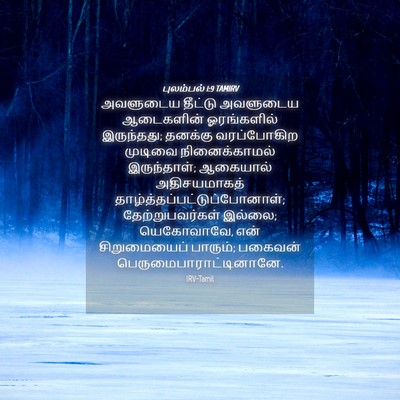 Picture 04 - புலம்பல் 1:9 TAMIRV - அவளுடைய தீட்டு - Bible Verse Picture