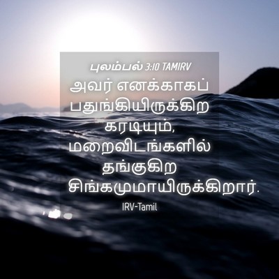 Picture 04 - புலம்பல் 3:10 TAMIRV - அவர் எனக்காகப் - Bible Verse Picture