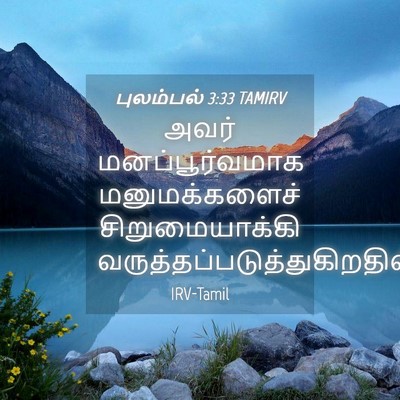 Picture 04 - புலம்பல் 3:33 TAMIRV - அவர் மனப்பூர்வமாக - Bible Verse Picture