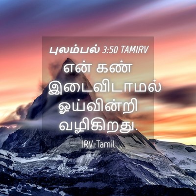 Picture 04 - புலம்பல் 3:50 TAMIRV - என் கண் - Bible Verse Picture
