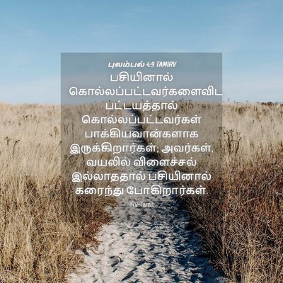 Picture 04 - புலம்பல் 4:9 TAMIRV - பசியினால் - Bible Verse Picture