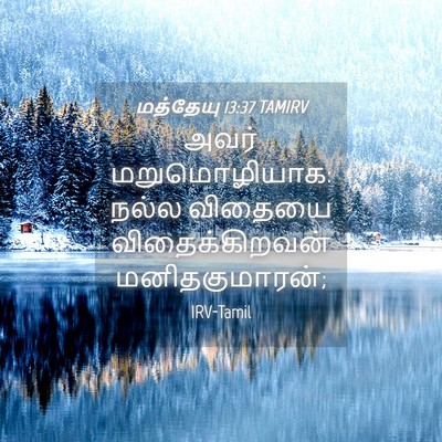 Picture 04 - மத்தேயு 13:37 TAMIRV - அவர் மறுமொழியாக: - Bible Verse Picture