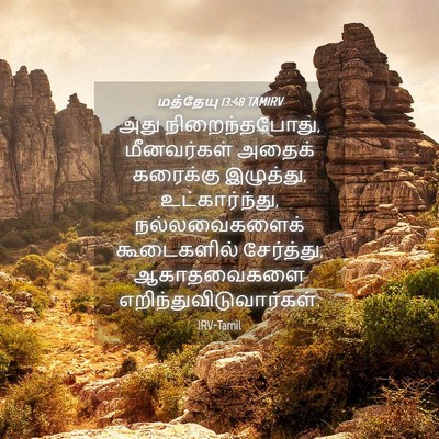 Picture 04 - மத்தேயு 13:48 TAMIRV - அது நிறைந்தபோது, - Bible Verse Picture
