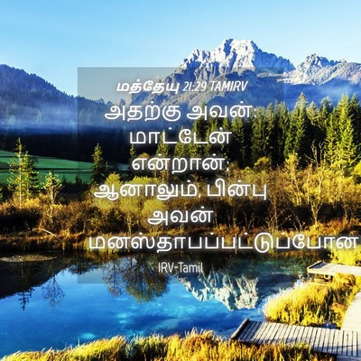 Picture 04 - மத்தேயு 21:29 TAMIRV - அதற்கு அவன்: - Bible Verse Picture