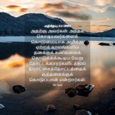 Picture 04 - மத்தேயு 21:41 TAMIRV - அதற்கு அவர்கள்: - Bible Verse Picture