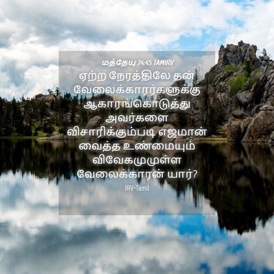 Picture 04 - மத்தேயு 24:45 TAMIRV - ஏற்ற நேரத்திலே - Bible Verse Picture