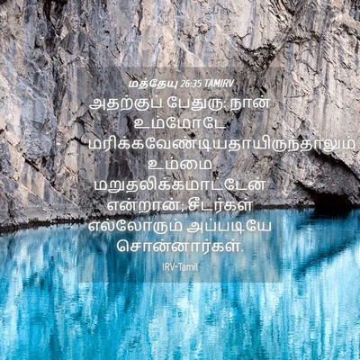 Picture 04 - மத்தேயு 26:35 TAMIRV - அதற்குப் பேதுரு: - Bible Verse Picture
