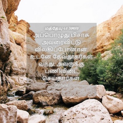 Picture 04 - மத்தேயு 4:11 TAMIRV - அப்பொழுது பிசாசு - Bible Verse Picture