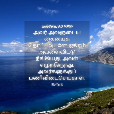 Picture 04 - மத்தேயு 8:15 TAMIRV - அவர் அவளுடைய - Bible Verse Picture