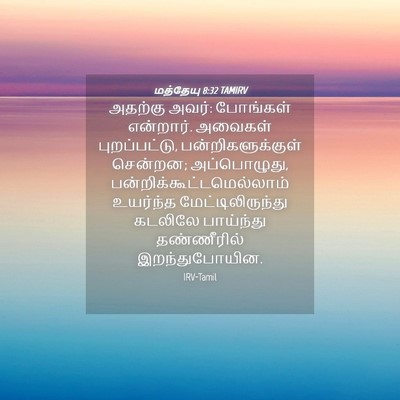 Picture 04 - மத்தேயு 8:32 TAMIRV - அதற்கு அவர்: - Bible Verse Picture
