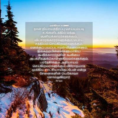 Picture 04 - மல்கியா 3:5 TAMIRV - நான் - Bible Verse Picture